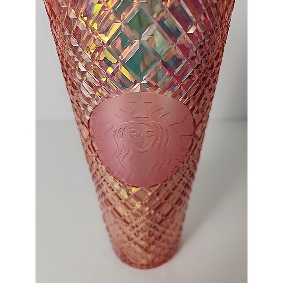 2021 Starbucks Holiday Jeweled Studded Tumbler Cup Venti 24OZ Rose Gold - Picture 2 of 7